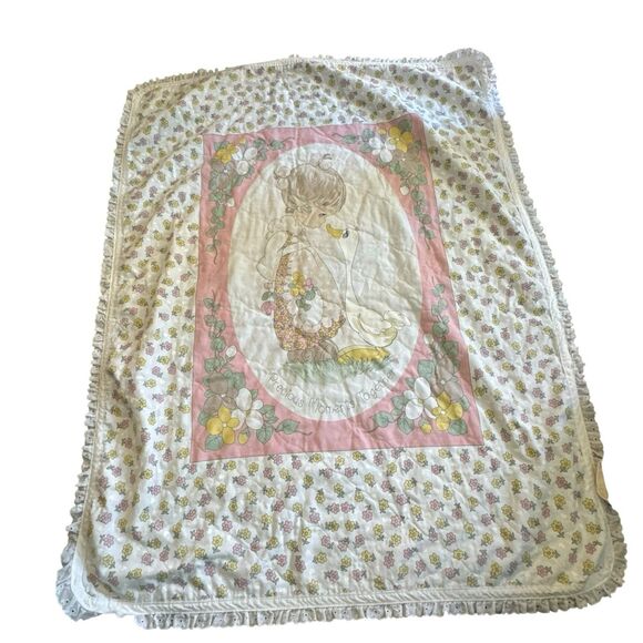 Precious Moments Vintage Baby Girl Infant Blanket Goose Project Linus 42”x33” - Picture 1 of 9